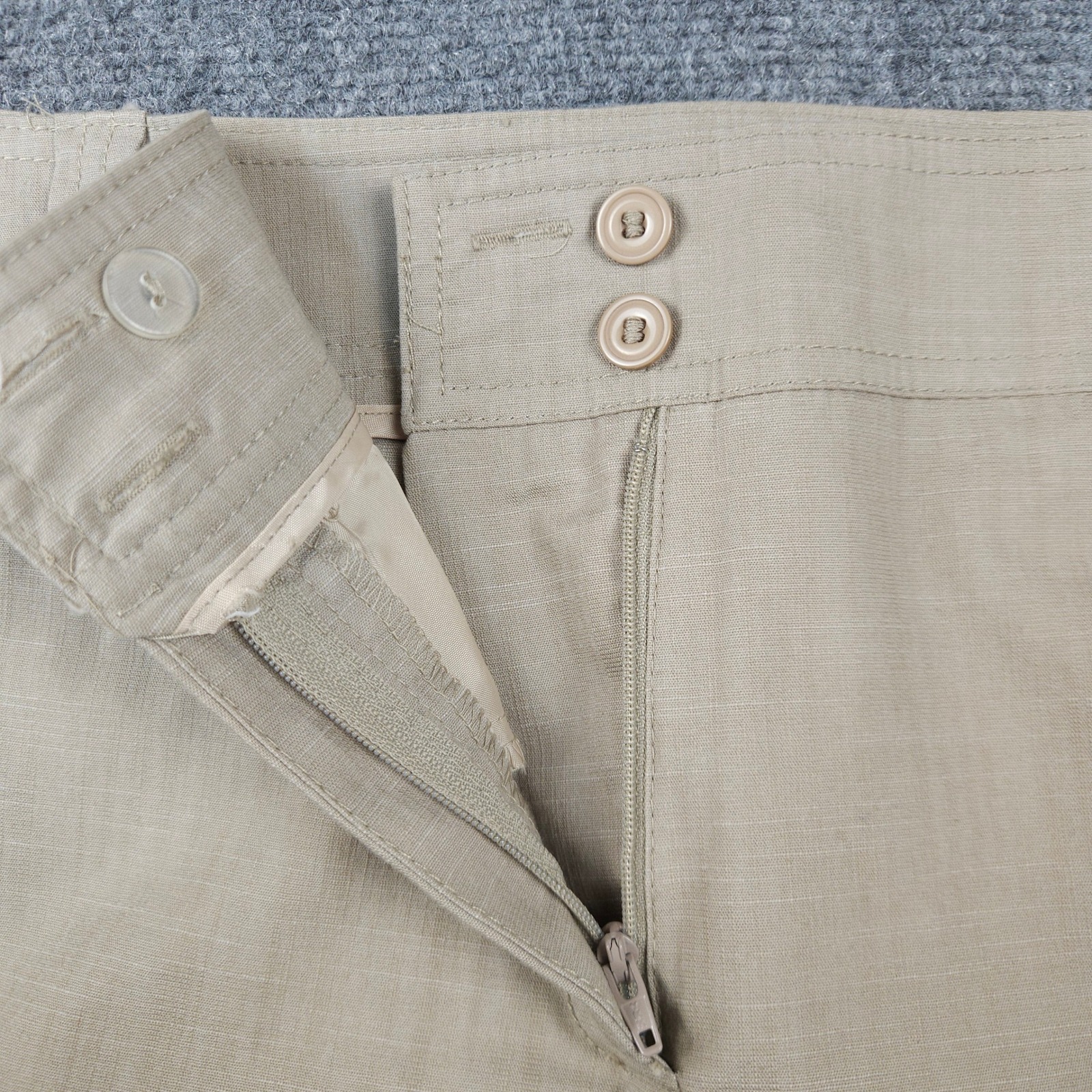Ab Studio Khaki Cargo Capri Pants Womens 16 Stretch Cotton Crop Trousers 0410w65 — image 7 of 8